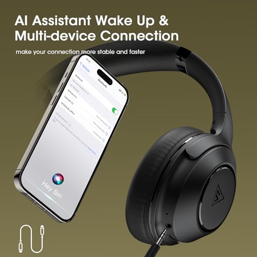DOQAUS Wireless Bluetooth Headphones: 70H Playtime, 3EQ Modes, HiFi Sound, and Memory Foam for Home, Office, and Travel