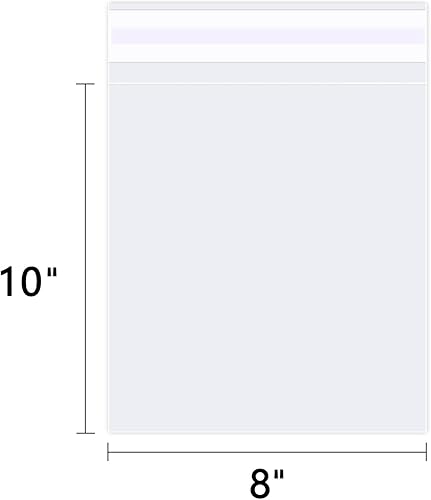 Miniatura 2 de Bolsas de celofán transparente de 8 x 10 pulgadas (100 unidades) - Bolsas de polietileno de plástico para violonchelo autoadhesivas- para