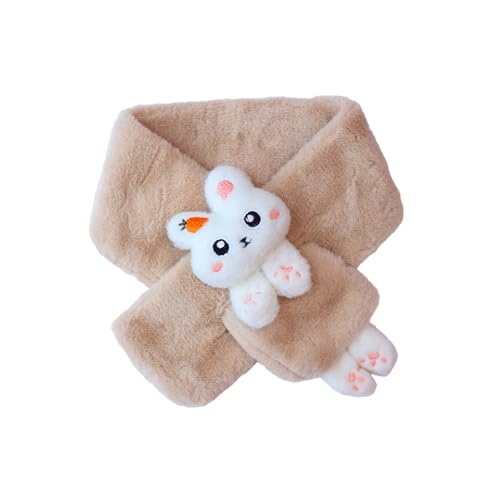 Ruby&Tang Girls Scarf Warm Winter Scarves Neck Warm Kids Scarf Furry Rabbit beige Scarf For 1-12Years