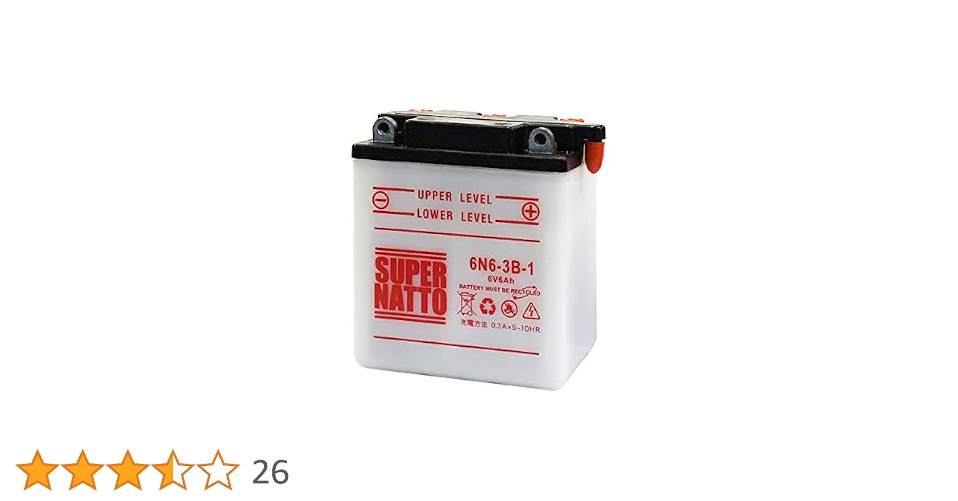 Amazon | SUPER NATTO / 6N6-3B-1 （GSユアサ 6N6-3B-1互換) 6V