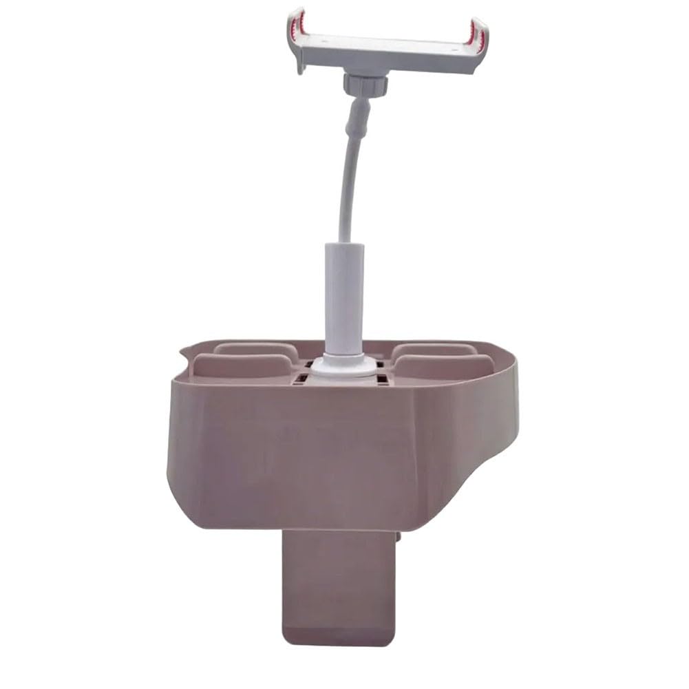 Bandeja de bañera ajustable 3 en 1 con taza y soporte para teléfono para piscina inflable o spa al aire libre, color rosa