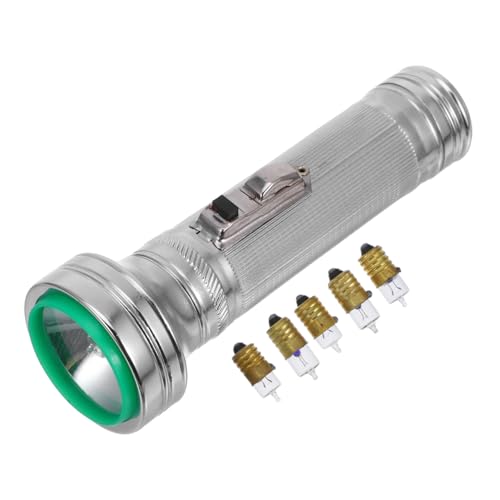 Housoutil linterna Linterna retro Antorcha portátil vintage luz de exploración antorcha de proyector antorcha antigua bombillas antorchas antiguas enseñar luz hierro plata