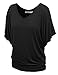 Lock and Love Women's Short Sleeve Crew Neck/V Neck Tie-Dye Ombre Dolman Top - Made in USA