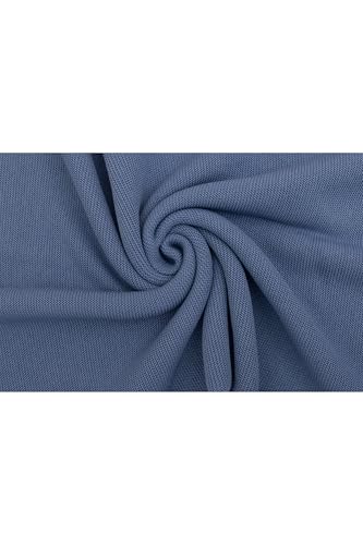 Image of Lilax Cotton Knit Receiving Blanket, Warm Cozy Swaddle Cuddle Stroller Crib Blanket for Newborns Infants & Toddlers 33.5 inch x 31.5 inch, Indigo