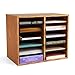 Safco Products Wood Adjustable Literature Organizer, 12 Compartment 9420MO, Medium Oak, Durable Construction, Removable Shelves