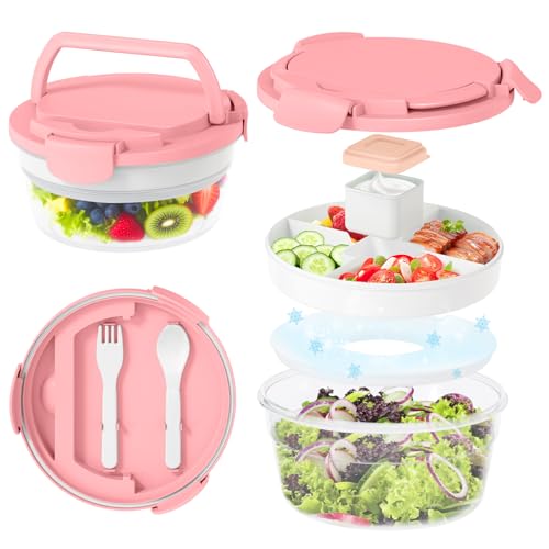 JSLOVE Salad Container for Lunch 58oz, Bento Box Adult with