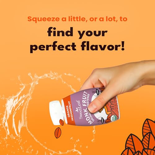 SweetLeaf Orange Passionfruit Liquid Monk Fruit - Monk Fruit Liquid Sweetener Drops, Organic Monk Fruit Extract, Zero Calorie Sweetener, Sugar Free, Keto Friendly, Erythritol Free - 1.7 Fl Oz