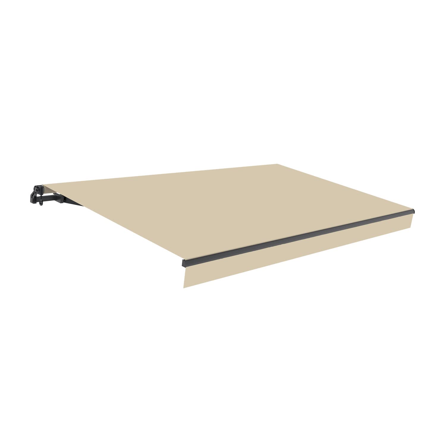 SmartSun Dark Toldo Exterior Manual 4x2,5m - para Terraza, Balcón o Jardín - Estructura Retráctil Antracita Resistente de Aluminio - Lona Poliéster Enrollable - Manivela incluida - Color Arena