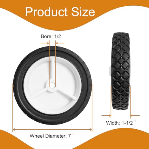 Antanker Replacement Lawn Mower 72-107 Hand Trucks Wheel Grill Wheel 9611 Replace for Oregon 72-107 7-inch Universal, 2Pcs