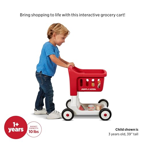 Image of Radio Flyer Scan & Sort Shopping Cart, for Kids 1+, Red, for Indoor Play