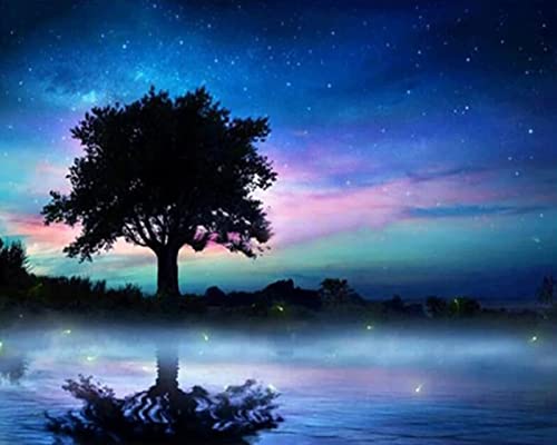 Peinture au diamant 5D kit complet beaux arbres du ciel cadeau créatif idéal 30x40 cm