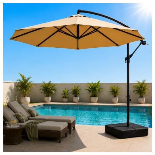 10FT Outdoor Cantilever Patio Umbrella Set