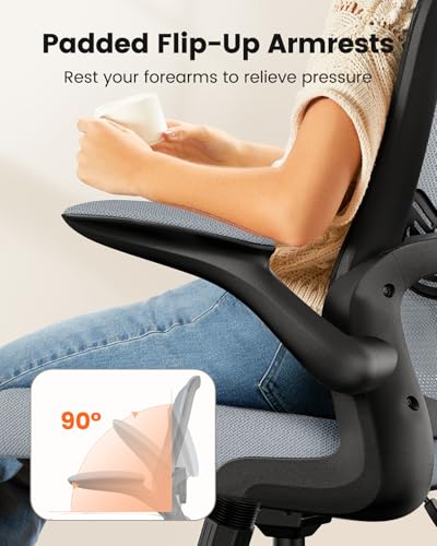 Image of ErGear Drafting Chair,Tall Office Chair with Flip-Up Armrests, High Desk Chair Adjustable Height and Adjustable Footrest Ring, Ergonomic Standing Desk Chair with Lumbar Support, Blue,6 Pack