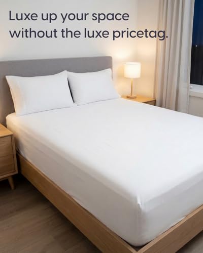 Image of Sleepy Town Twin Size Bed Sheets - 2 Piece - NO Flat Sheet Included - Twin Sheet Set - Soft, Comfy & Cooling - Easy Care - Wrinkle & Fade Resistant - Brushed Microfiber - Deep Pocket Sheets (White)
