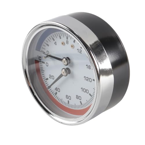 Hoite Thermomanometer 1/4 BSPT Gewindeanschluss 0-120°C (0-16 Bar) Temperatur Manometer
