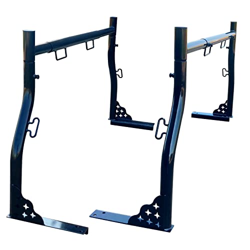 Timilge Pickup Truck Ladder Rack Stainless Steel 800Ibs Capacity Retractable Truck Stand For Toolbox Luggage Rack Used For Shipping Kayaks Wood Pipes Ladders(Without C-Clamps) #TOP7