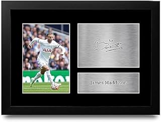 HWC Trading FR A4 James Maddison Tottenham Hotspurs Gifts Printed Signed Autograph Picture for Football Fans and Supporters - A4 Framed