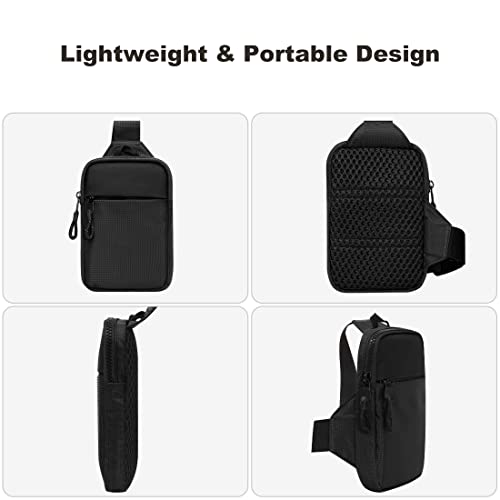 Small Crossbody Bag For Men Women - Waterproof Mini Sling Bag Small Phone Bag Messenger Bag For Travelling Hiking (Black - Small (L*W*H=16Cm*2.5Cm*22Cm)) #TOP2