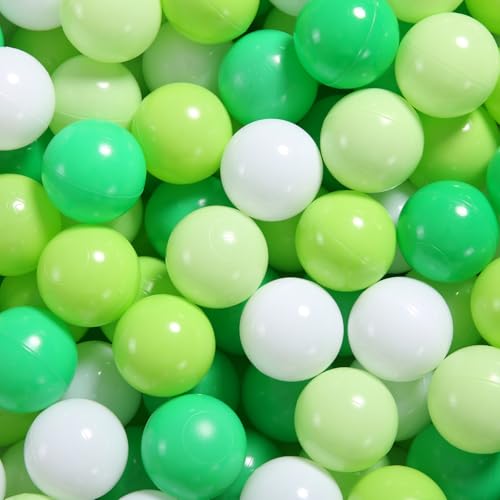 GOGOSO Ball Pit Balls for Toddlers Dogs Baby Boys Girls 2.2Inch Plasticball Toys for Kid Play Tent Birthday Slides Party Decor 170 pcs,Green+ Dark Green