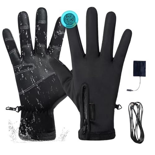 Guantes calefactables eléctricos de dedos completos transpirables para ciclismo y nieve