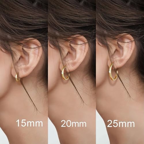 Gold Earrings for Women 14K Gold Hoop Earrings for Women Radiant Cubic Zirconia Comfortable Huggie Hoop Earring 15/20/25mm4