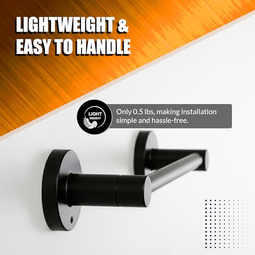 HIGHCRAFT 24 Inch Towel Bar, Matte Black Plated, Wall-Mounted Bathroom Towel Holder, Modern Cylindrical Design by HIGHCRAFT - Used condition - Image 9