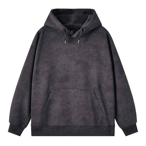 Vintage Solid Color Hoodies for Men Oversized Plain Mens Pullover Hoodie Lightweight Streetwear Sweatshirts Loose