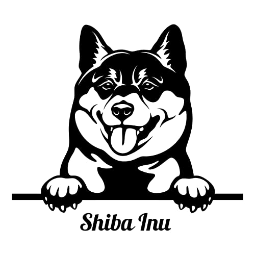 Autoaufkleber/Sticker/für Innen und Außen 28 cm schwarz Shiba Inu 01