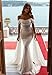 Sparkly Sequins Wedding Dresses for Women Off Shoulder Ivory Mermaid Wedding Dress with Detachable Train Long Formal Evening Gown Backless Size 0
