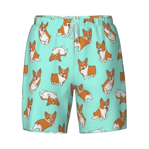 Short de bain Corgi pour homme en tissu respirant imprimé