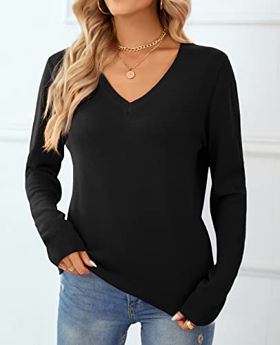 Image of QUALFORT Women's 100% Cotton Sweater, Basic Lightweight Long Sleeve Pullover