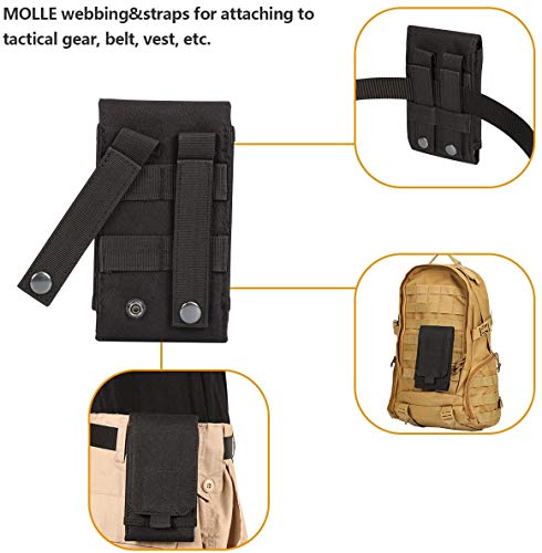 IronSeals 2 Pack Tactical Molle Phone Holster Pouches, Universal Belt Waist Bag for iPhone 13 Pro Max/13 Pro/13/13 Mini/12 Pro Max/12 Pro/12/11 Pro Max/11/X/8 Plus, Samsung S21/S20/S10/S9/S8, Size L - Thumbnail 6