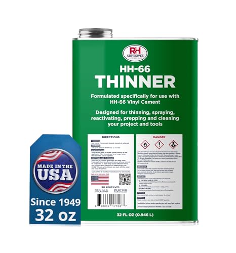 HH-66 Thinner, 32 oz. can - Prepping, Thinning, Reactivating, Cleaning, Multi-Purpose, Compatible with HH-66 Vinyl Cement - RH Adhesives