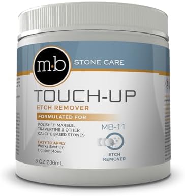 MB Stone MB-11® Touch-Up Etch Remover Marble Polishing Powder for Light to Neutral Colored Calsite Based Stone, Light to Medium Etches Only, not for Matte or Dark Stone, 8 oz Can