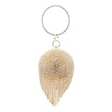 LUI SUI Women Round Ball Dazzling Crystal Evening Handbags Rhinestone Tassel Handle Purse Bags...