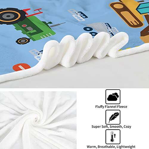 Construction Throw Blanket, Construction Truck Blanket For Boys, Soft Cozy Flannel Engineering Vehicle Blankets, Fluffy Fleece Crane Concrete Mixer Car Blanket For Teen Kids Gifts Sofa, 50X60 Inch #TOP7