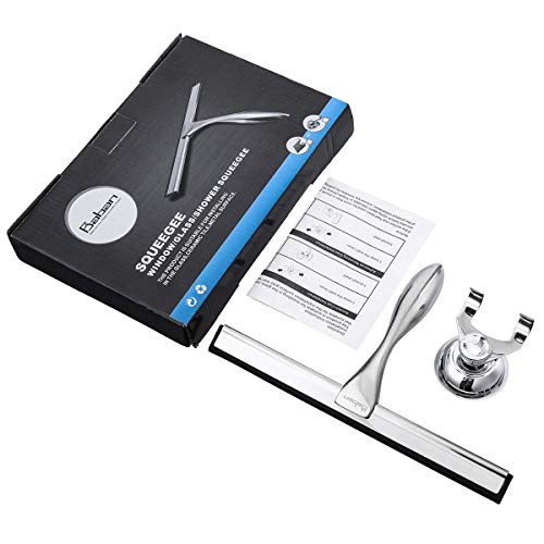 Baban Shower Squeegee Stainless Steel Window Squeegee Window Cleaner Shower Wiper with Suction Hook Ideal for Mirror, Window, Car Glass Cleaning - Image 7