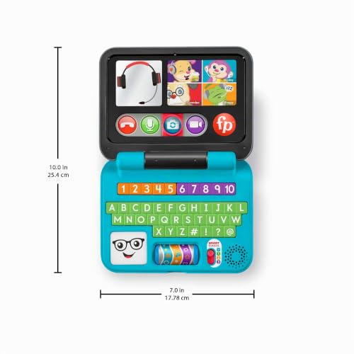Fisher-Price Lernspaß Homeoffice Laptop – elektronisches Lernspielzeug mit Smart-Stages-Lerninhalten, Lichtern und 55+ Liedern, ABC… – Ansicht 4