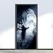 GSKBDQ 3D Stickers Porta Adesivo Porta Carta da Parati per Porta Poster Adesivo da Porta Palme Horror di Halloween PVC Impermeabile Autoadesivo 3D Adesivo Porta Vinile Adesivi Porte 77X200Cm