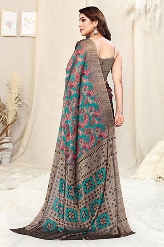 Image of MIRCHI FASHION Women's Ready to Wear 1 Minute Drape Chiffon Printed Saree with Blouse Piece