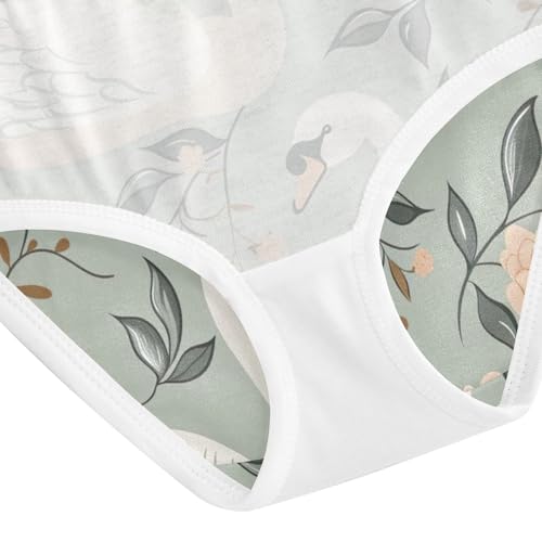 Toddler Briefs, Swans and Retro Floral Cotton Underwear Girls, 2–8 Years4