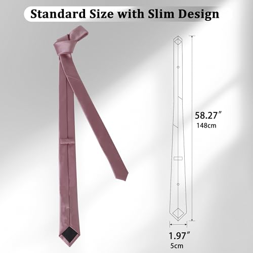 Image of Landisun Black Tie Men Women Solid Skinny Ties Slim Ties Satin Tie