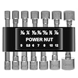 ABCY 14-Piece Power Nut Driver Set, 1/4 Inch Hex Shank Metric & SAE Socket Wrench Drill Bits for Impact Driver, Power Drill and Screwdriver