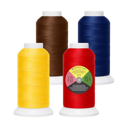 Mandala Crafts Red Assorted Tex 90 Upholstery Polyester Heavy Duty Thread