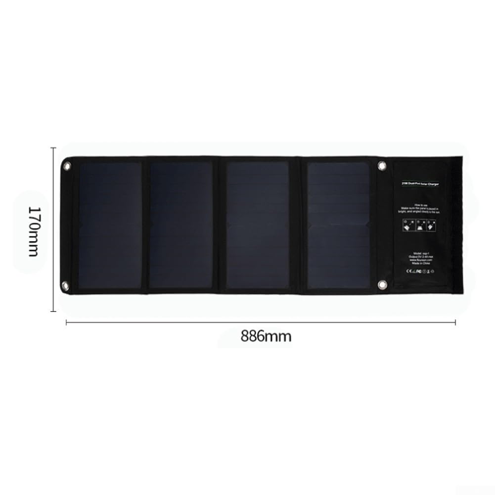 Zoegneer 28W Pannello Solare Portatile Pieghevole Doppio IP65 Impermeabile per Outdoor Campeggio Escursionismo con Cavo per Dispositivi Android