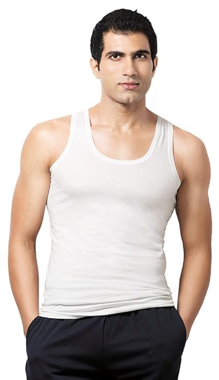 VIP Bonus Men's Cotton Tank Top Undershirt – Sleeveless White A-Shirt, Athletic Muscle Tee for Daily Wear3