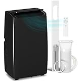 HOMCOM Portable Air Conditioner 12000 BTU, 4-in-1 Air Conditioning Unit, Dehumidifier, Cooling, Fan, Sleep Mode with 2 Speeds, Remote, LED Display, 24H Timer, Window Kit, Child Lock, 35m², Black