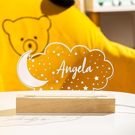 Lámpara de noche para niños Moon and Stars con luz LED miniatura 4