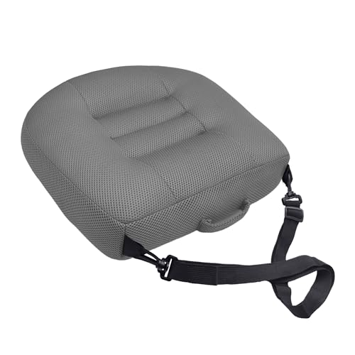 EDIETH Universal Booster Seat Cushion with Adjustable Height, Breathable Mesh Portable Design with Straps, Improve Vision Improve Sitting Posture Stress Relief Driving Office Family Outdoor - Gray