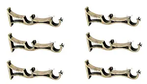 WSK Fine Look Premium Brass Antique Finish Curtain Double Rod Bracket Support Door and Window Fitting Hardware: Home Improvement: WSK_WindHardware_135 WS-S113-003